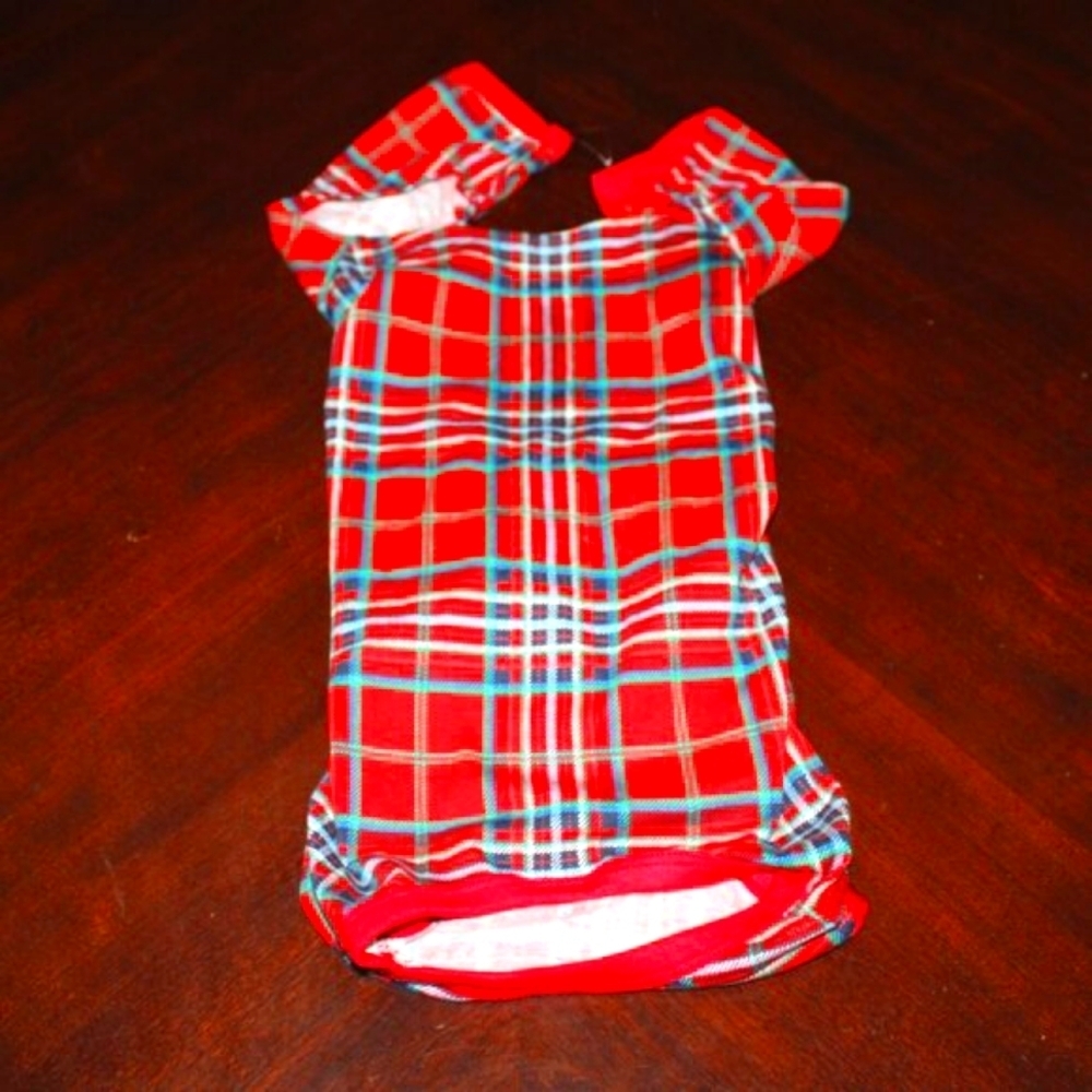 Red Plaid Pet Pajamas – Size M – Soft Cotton Blend – NWOT